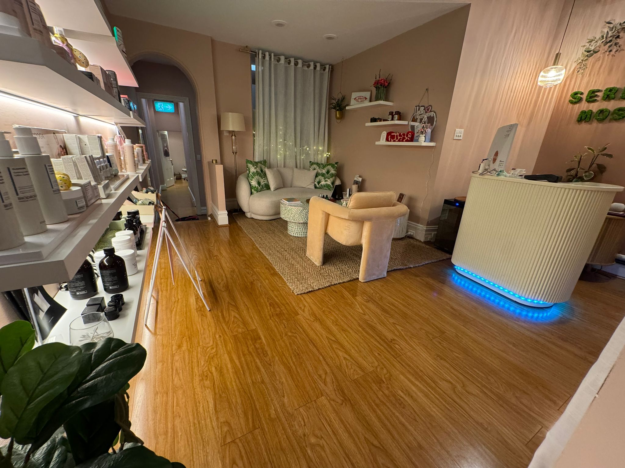 Beauty salon reception area
